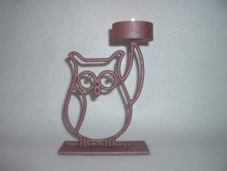 PORTAVELAS BUHO ROJO